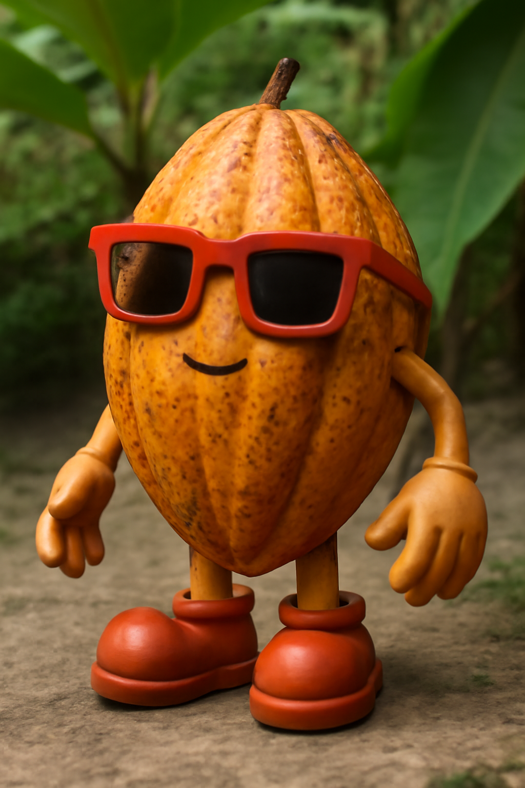 Vrbs cacao mascot with noggles